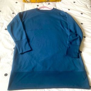Athleta XL EUC sweatshirt dress/tunic w/ pockets in dark teal